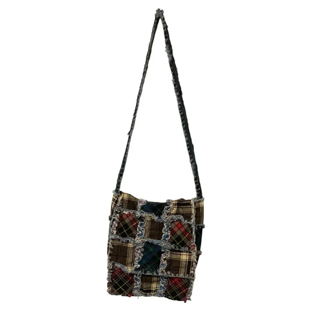 Boho Crossbody Shoulder Bag Purse Colorful Patchwork Green Blue Black - Picture 2 of 14
